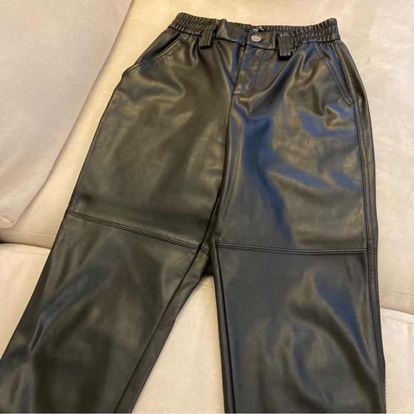 Bershka Faux Leather Jogger Pants - Picture 7 of 11